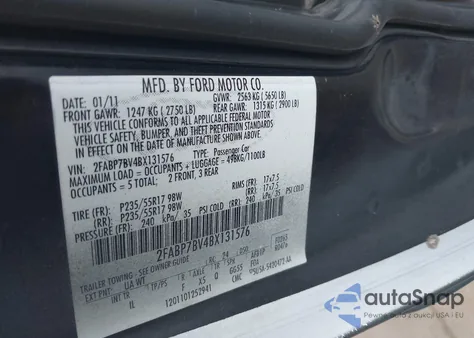 2011 Ford Crown Victoria Police Interceptor из США, поврежденный, VIN 2FABP7BV4BX131576